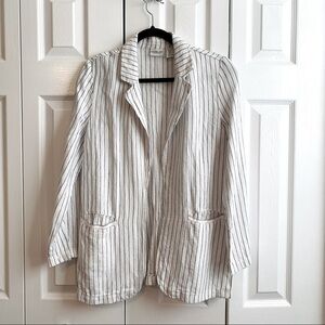 Rachel Zoe Pinstrip Linen Blend Blazer